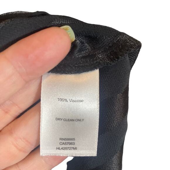 Chelsea28 Black Striped Twist Knot Button Up Formal Blouse Women Sz S - Picture 8 of 9